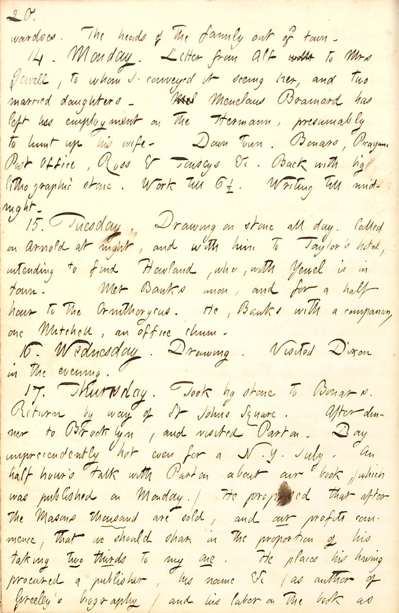 Thomas Butler Gunn Diaries - Volume 8, page 27, July 13-17, 1856 by Thomas Butler Gunn