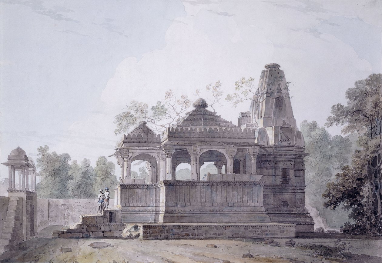 A Hindu Temple in the Fort of Rohtas, Bihar by Thomas Daniell