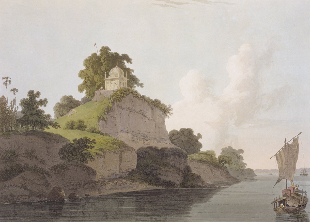 Hindoo Temple near Currah, on the River Ganges, from 
