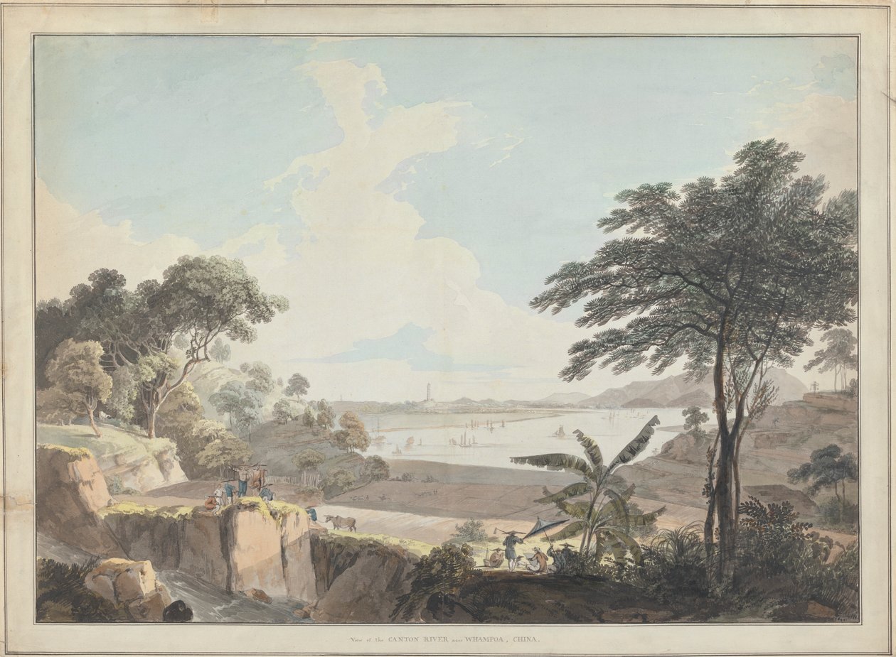 View of the Canton River, near Whampoa, China by Thomas Daniell