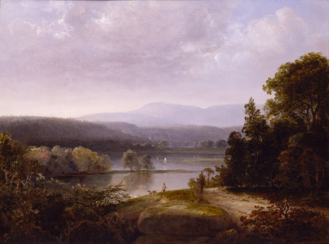 River View with Hunters and Dogs by Thomas Doughty