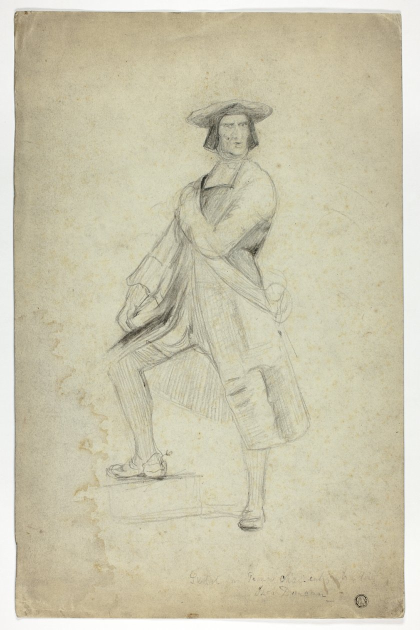 Study for Standing Man Wearing Sash and Striking Dramatic Pose by Thomas Duncan