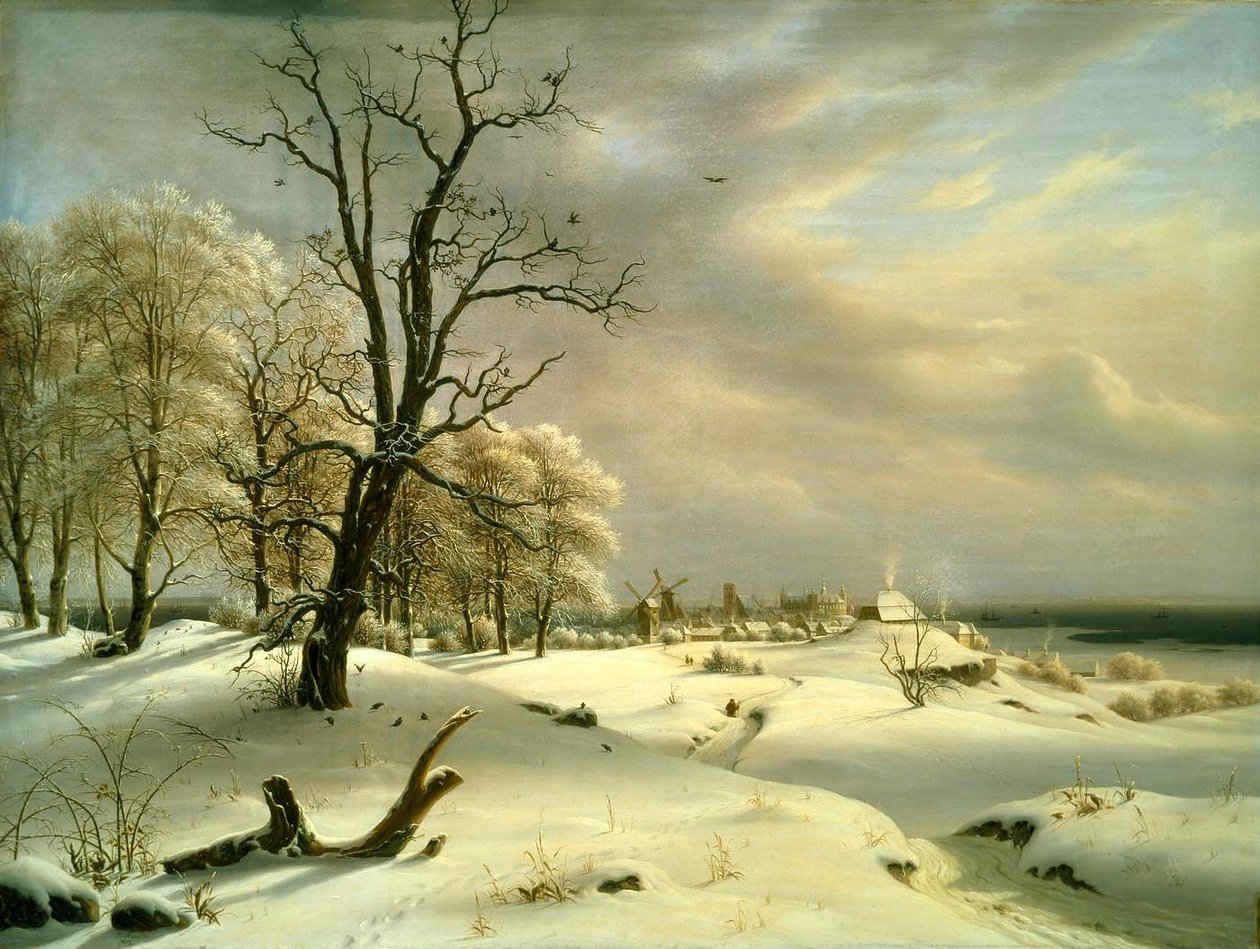 View of Elsinore, Winter by Thomas Fearnley