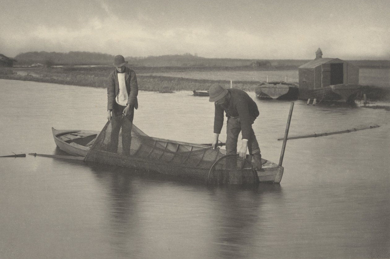 Taking Up the Eel-Net, 1886 by Thomas Frederick Goodall