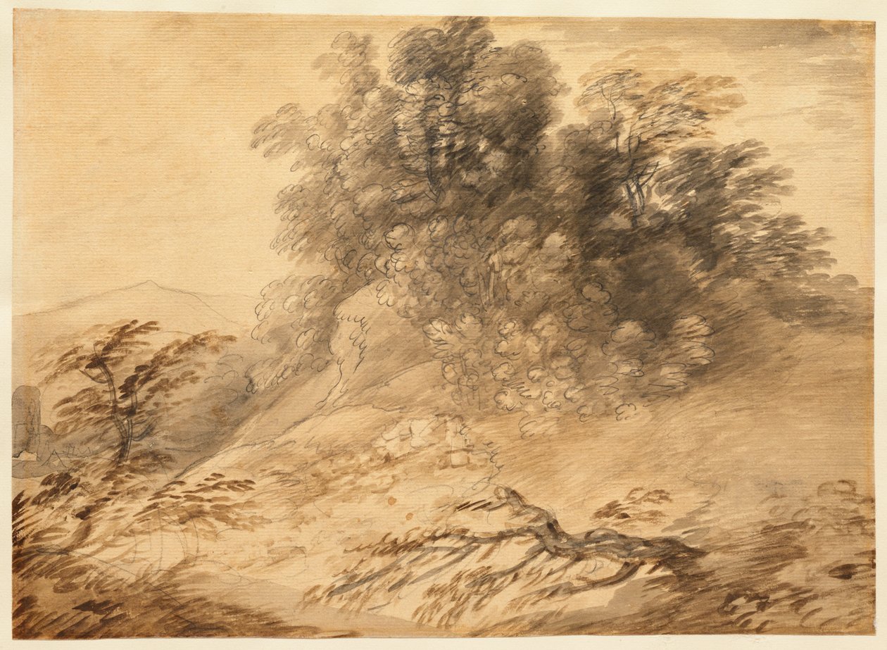 Landscape with a Clump of Trees on a Hillock by Thomas Gainsborough