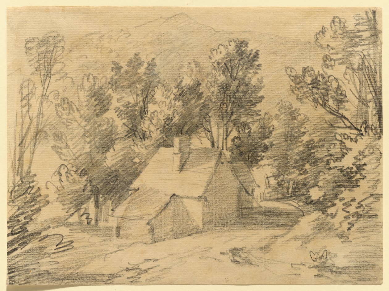 Study of a House and Shed in a Wooded Valley by Thomas Gainsborough