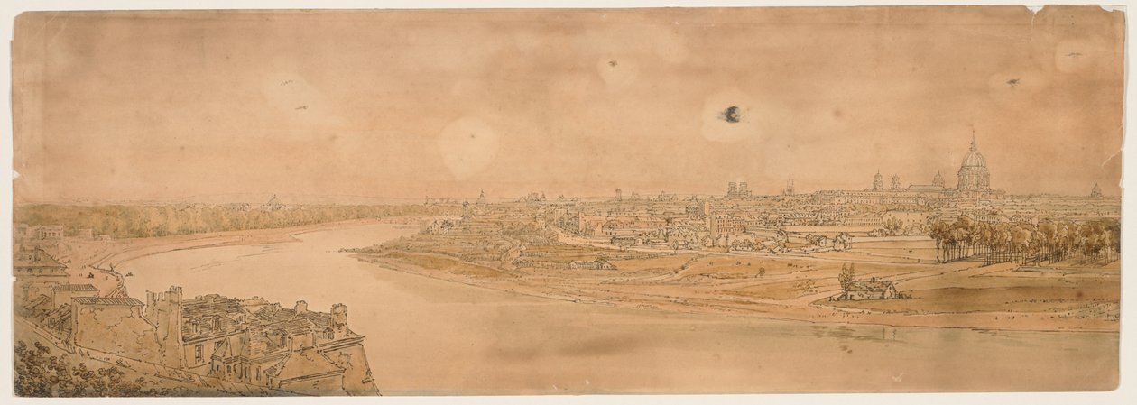 A Selection of Twenty of the Most Picturesque Views in Paris: A General View of Paris, taken from Chaillot by Thomas Girtin
