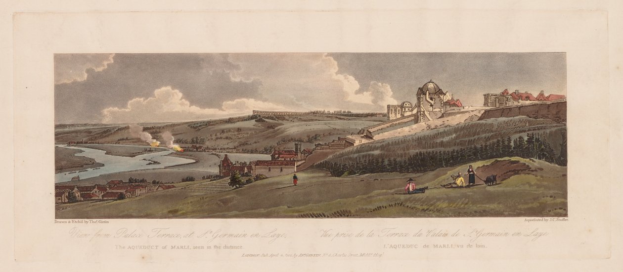 A Selection of Twenty of the Most Picturesque Views in Paris: View from Palace Terrace by Thomas Girtin