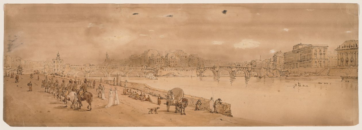A Selection of Twenty of the Most Picturesque Views in Paris: View of Pont Neuf, and the Mint by Thomas Girtin