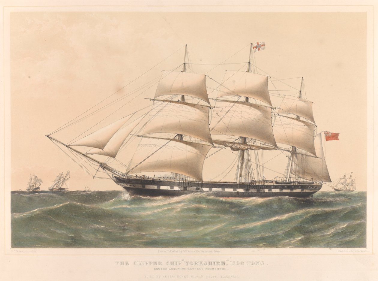 The Clipper Ship Yorkshire 1100 Tons, c.1857-60 by Thomas Goldsworth Dutton