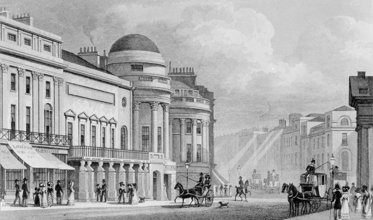 Harmonic Institution, Regent Street, London. 1827 by Thomas Hosmer Shepherd