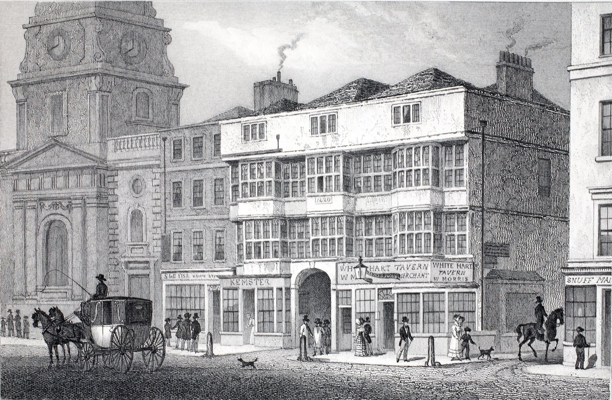The Old White Hart Tavern, Bishopsgate Street, from 