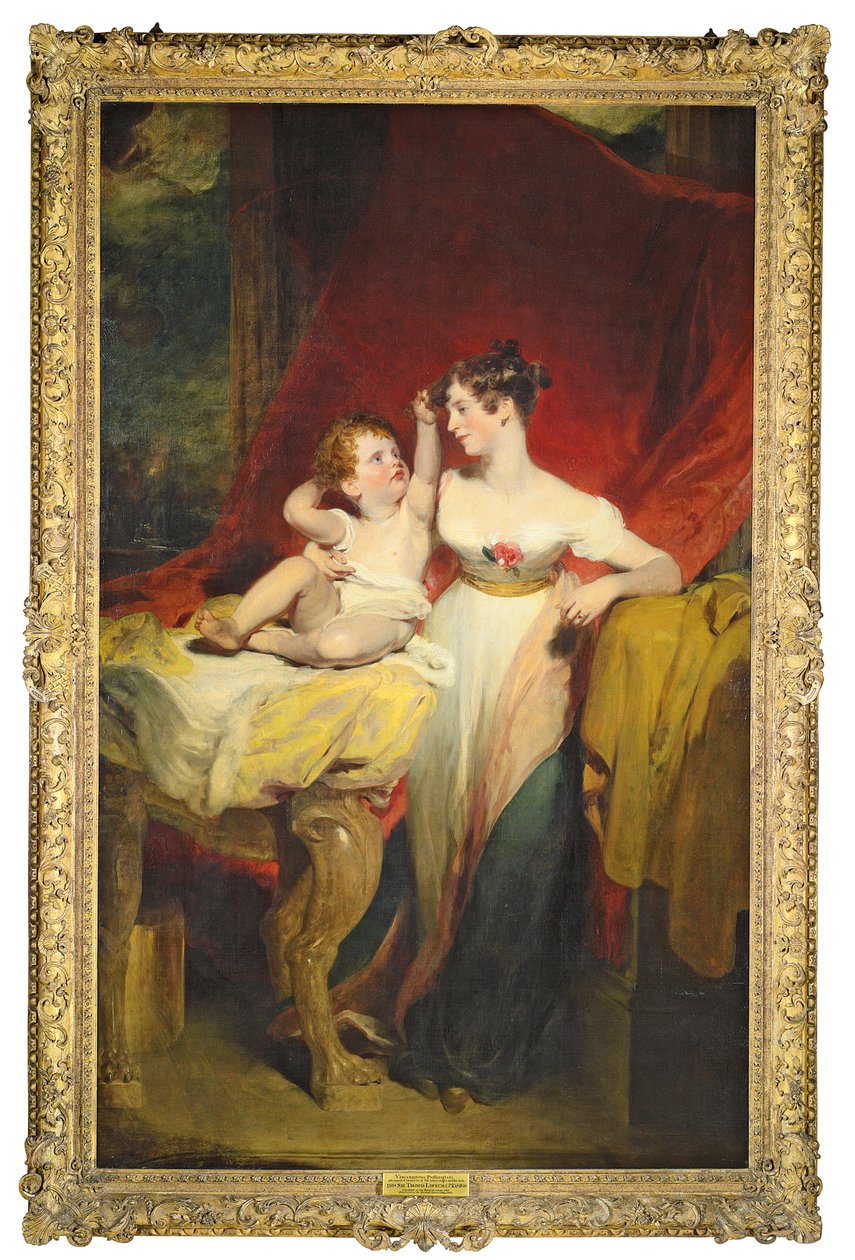 Portrait of Anne, Viscountess Pollington, Later Countess of Mexborough, with Her Son, John Charles by Thomas Lawrence
