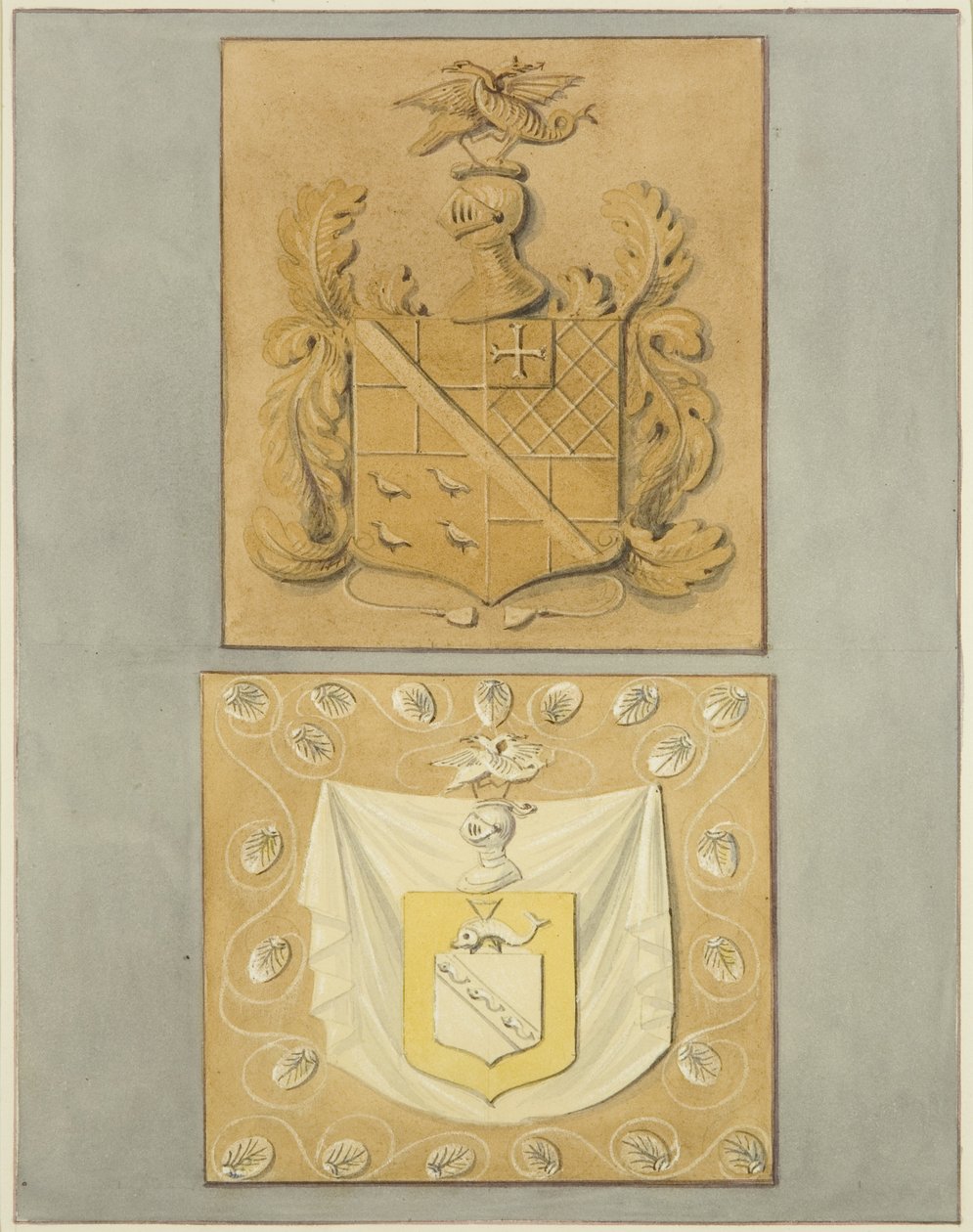 Coats-of-Arms on the Doorway in Langton Mansion, on the Back by Thomas Leeson the Elder Rowbotham