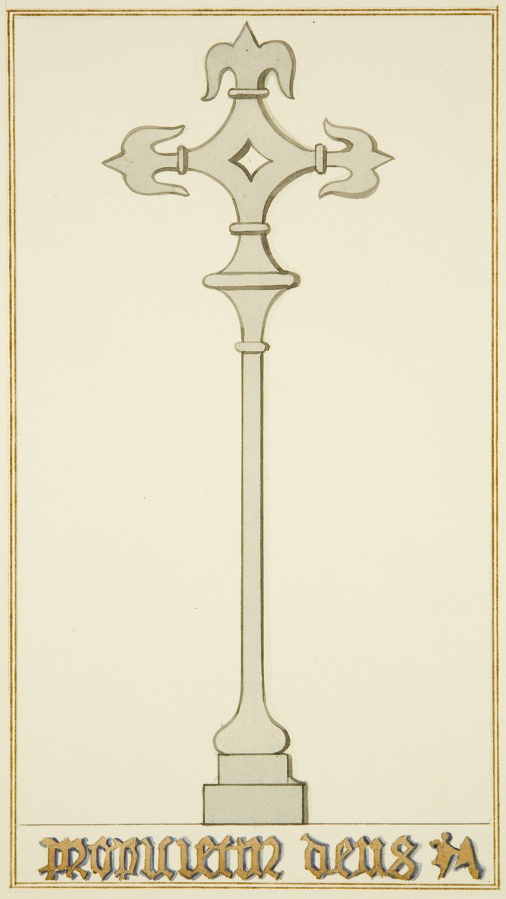 Cross on Old Tombstone in the Crypt of St John