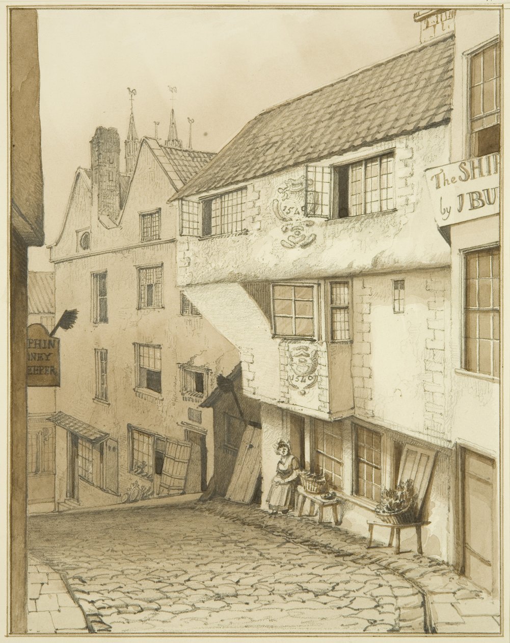 Lower End of Steep Street, with house by Thomas Leeson the Elder Rowbotham