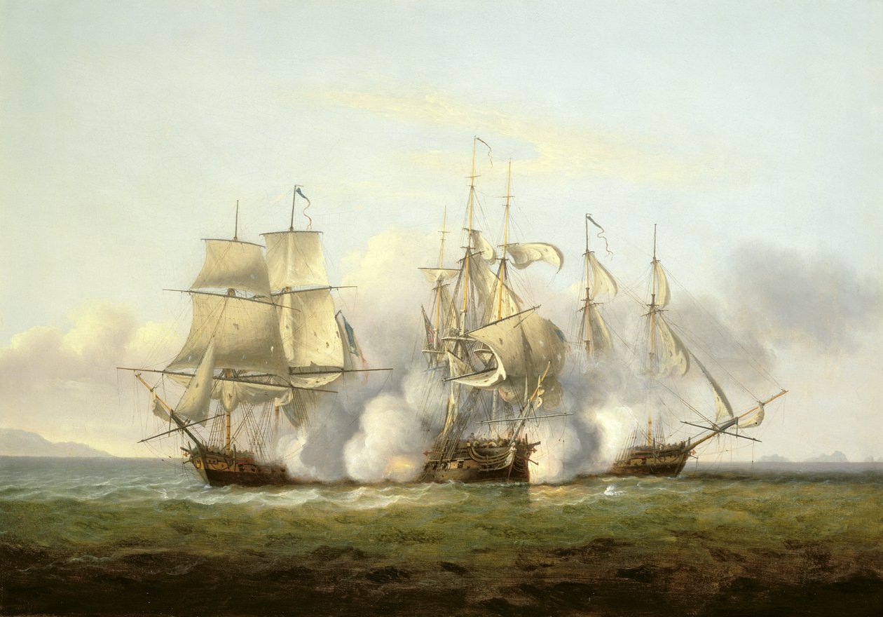 HMS Gore in Action With the French Brigs 