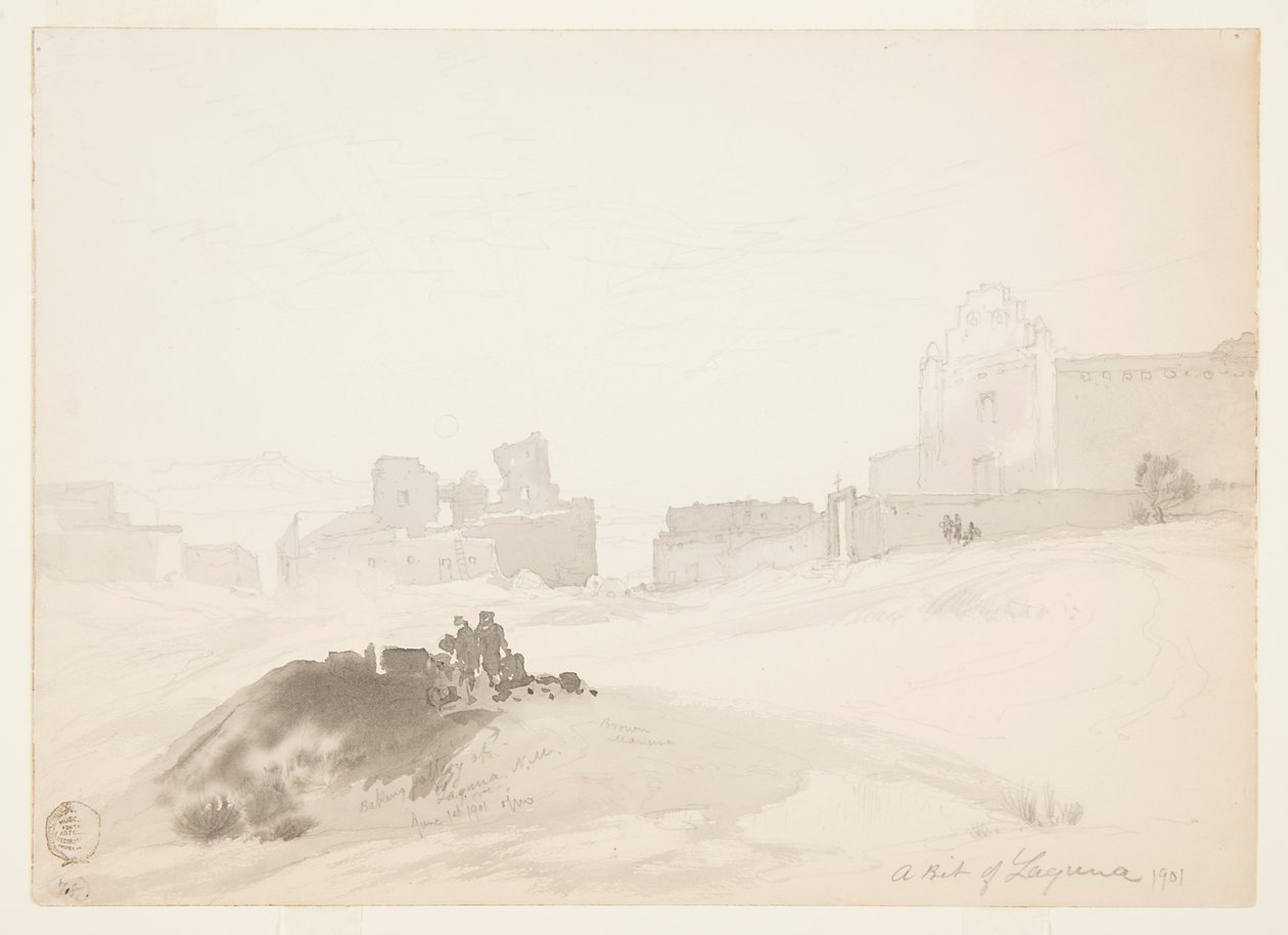 Baking Pottery at Laguna, New Mexico by Thomas Moran