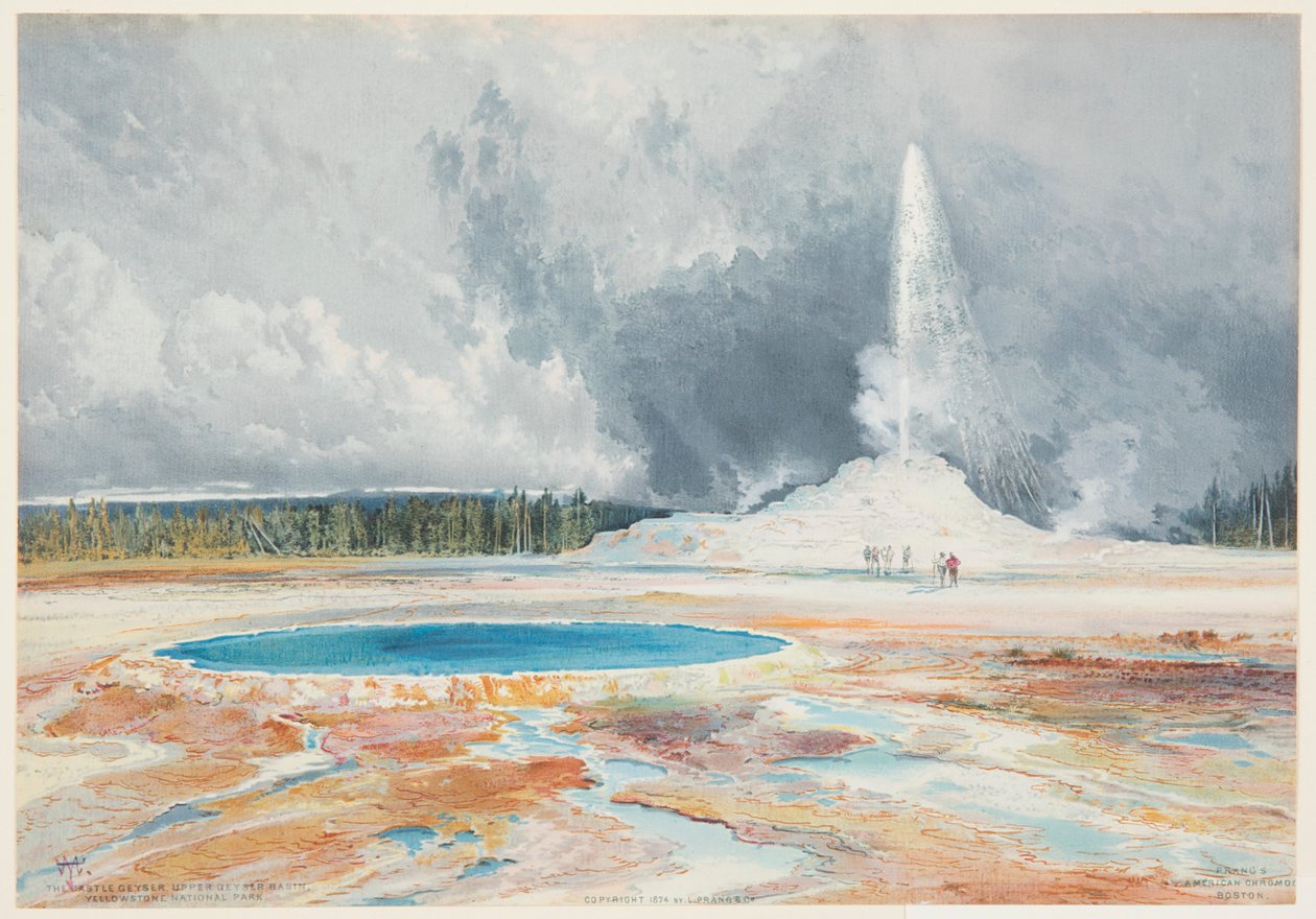 Castle Geyser, Upper Geyser Basin, Yellowstone National Park by Thomas Moran