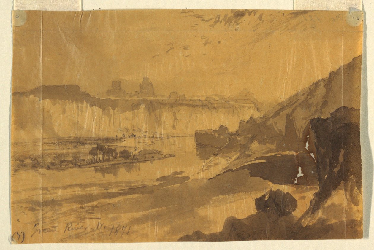 Drawing, Green River, Wyoming, 1871 by Thomas Moran