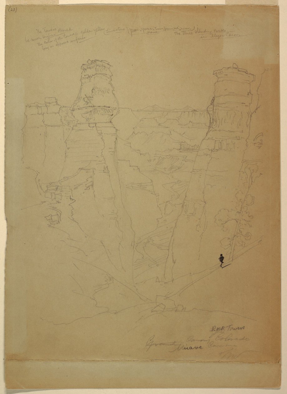 Rock Towers in the Muave Canyon, Colorado, 1873 by Thomas Moran