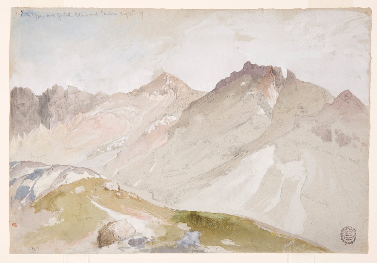 The Upper End of Little Cottonwood Canyon, Wasatch Range, Near Ogden, Utah, August 13, 1879 by Thomas Moran