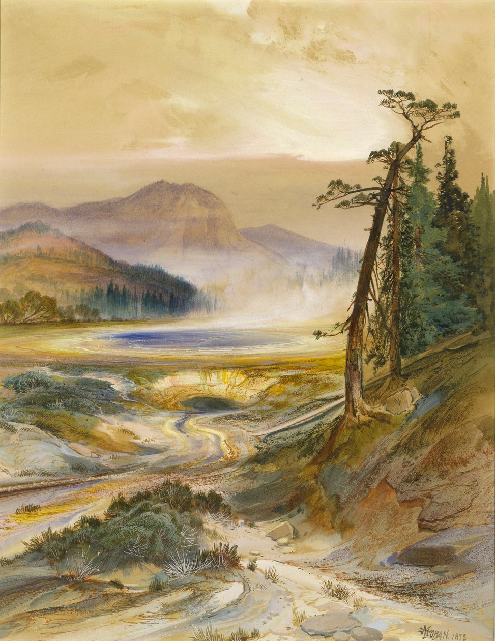 Excelsior Geyser, Yellowstone Park by Thomas Moran