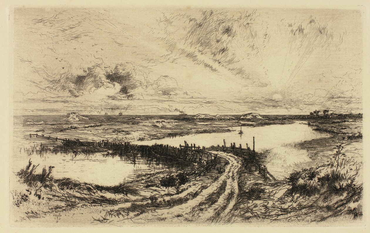 Sunrise—The Pond, East Hampton by Thomas Moran