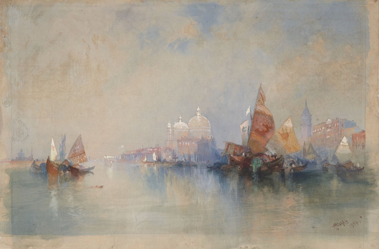 Venice: The Lagoon Looking toward Santa Maria della Salute by Thomas Moran