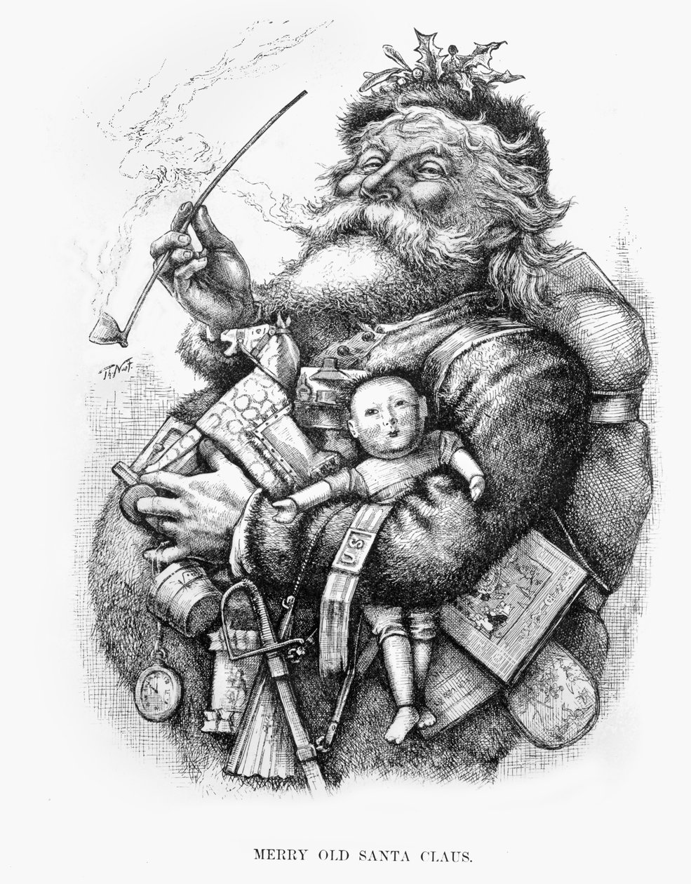 Merry Old Santa Claus, Engraved by the Artist by Thomas Nast