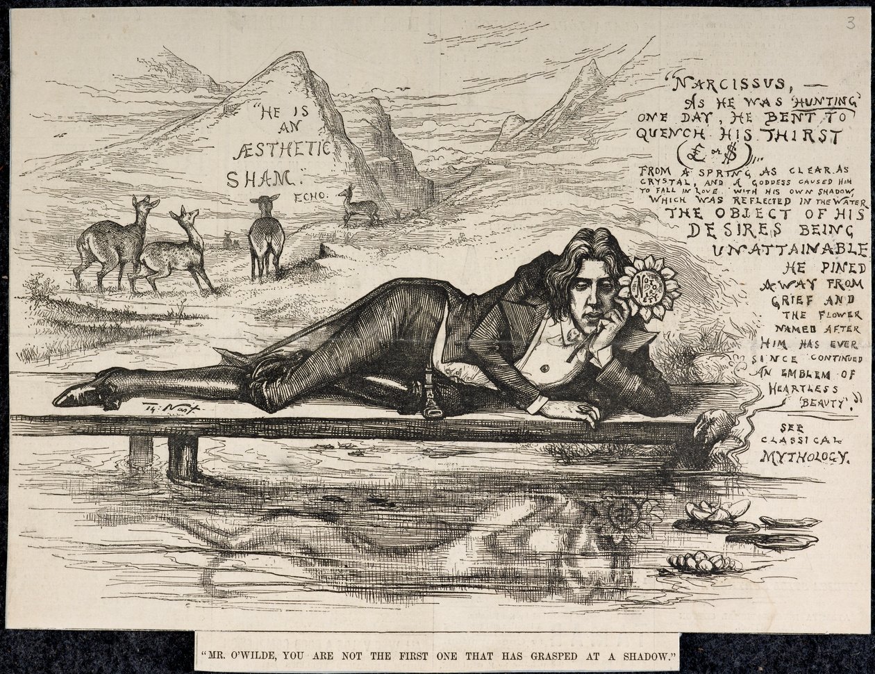 Oscar Wilde as Narcissus by Thomas Nast