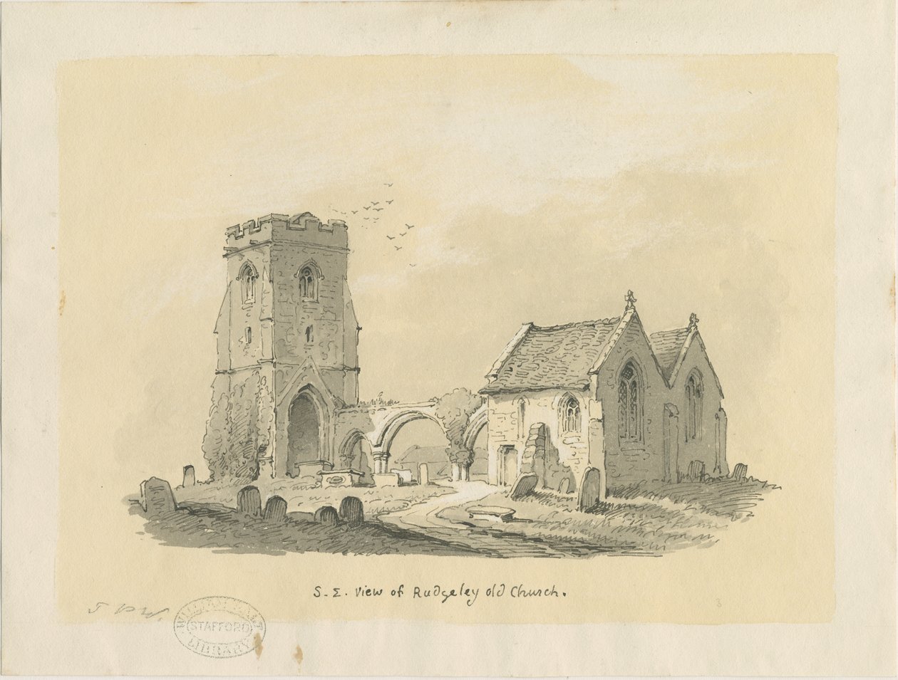 Rugeley Church (Old) by Thomas Peploe Wood: Fine art print