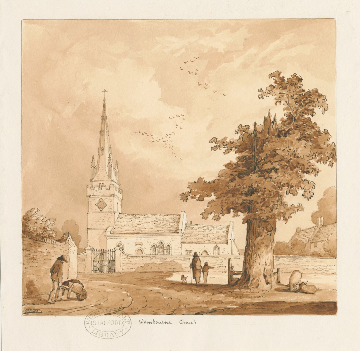 Wombourne Church by Thomas Peploe Wood