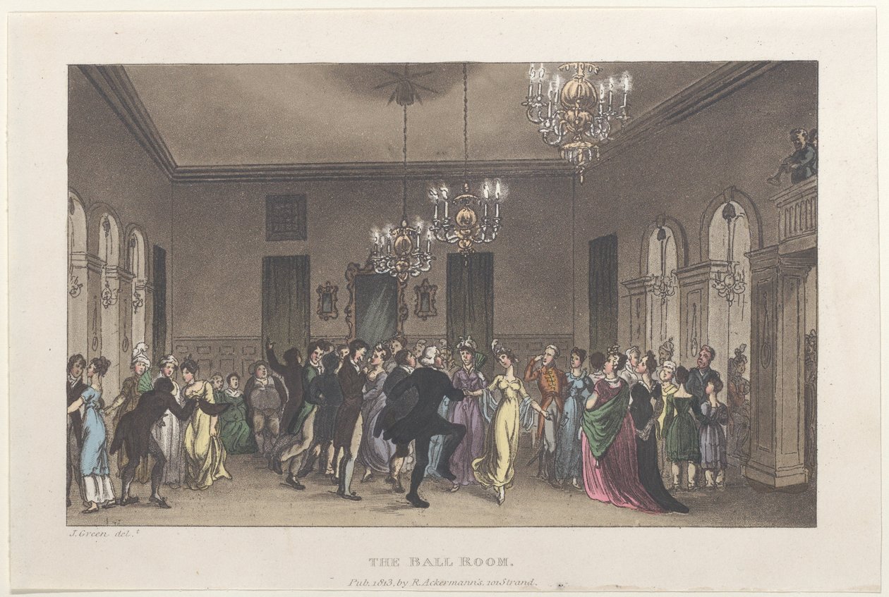The Ball Room, from Poetical Sketches of Scarborough by Thomas Rowlandson, Joseph Constantine Stadler, J. Bluck