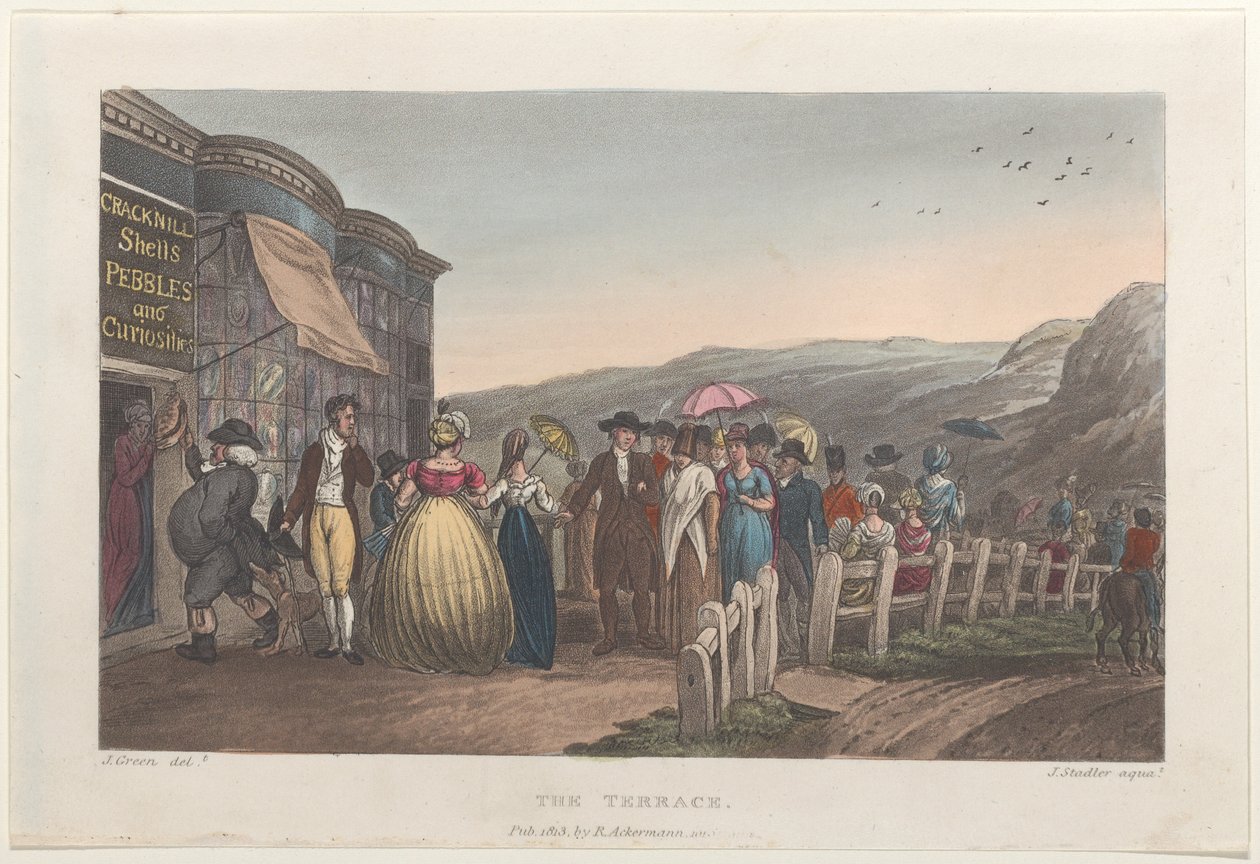 The Terrace, from Poetical Sketches of Scarborough, 1813 by Thomas Rowlandson, Joseph Constantine Stadler, J. Bluck