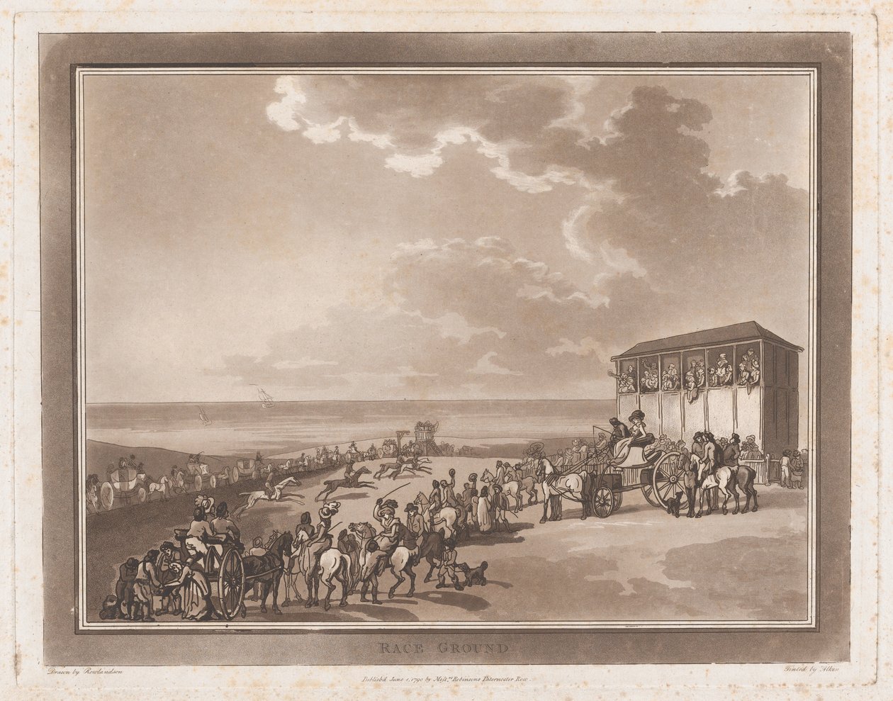 Race Ground An Excursion to Brighthelmstone by Thomas Rowlandson, Samuel Alken