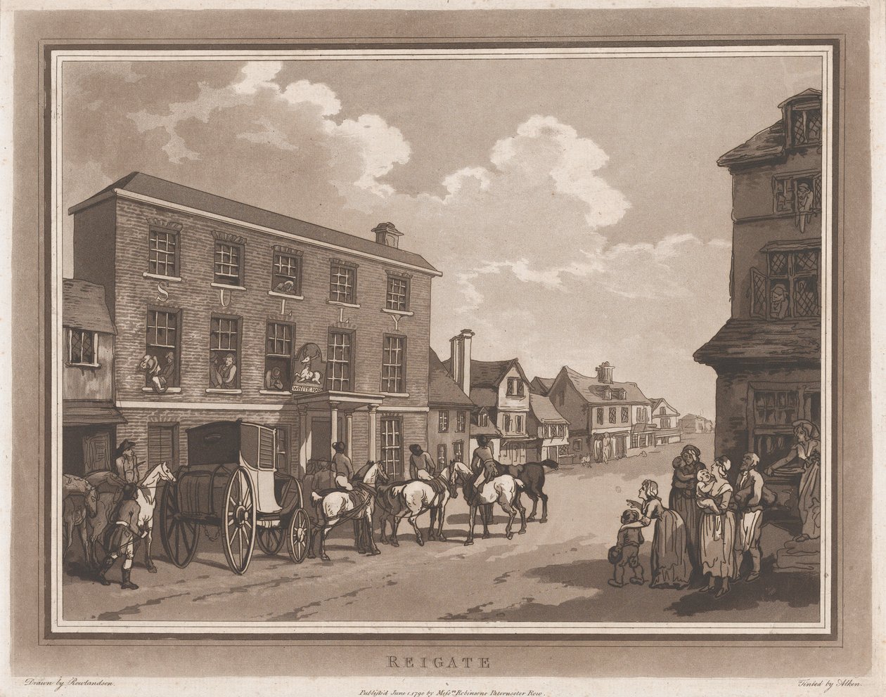 Reigate An Excursion to Brighthelmstone, June 1, 1790 by Thomas Rowlandson, Samuel Alken