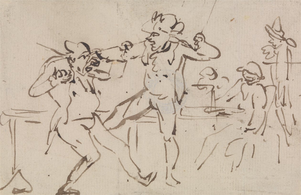 A Black Leg Detected Secreting Cards by Thomas Rowlandson