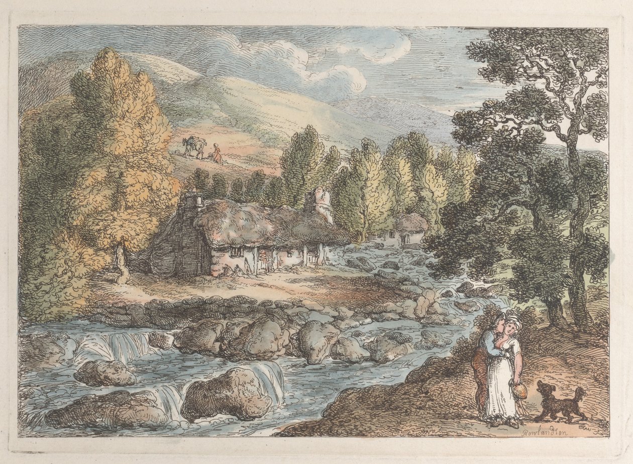 A Cornish Waterfall by Thomas Rowlandson