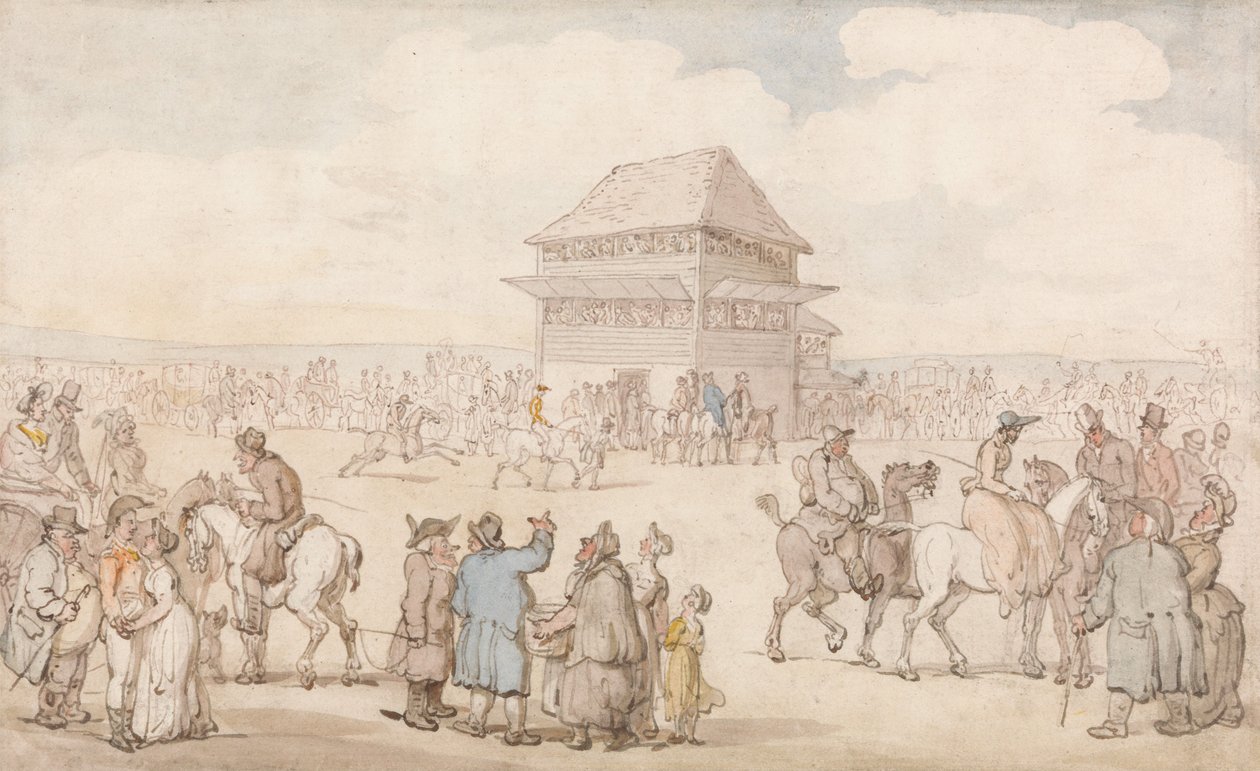 A Crowded Race Meeting by Thomas Rowlandson