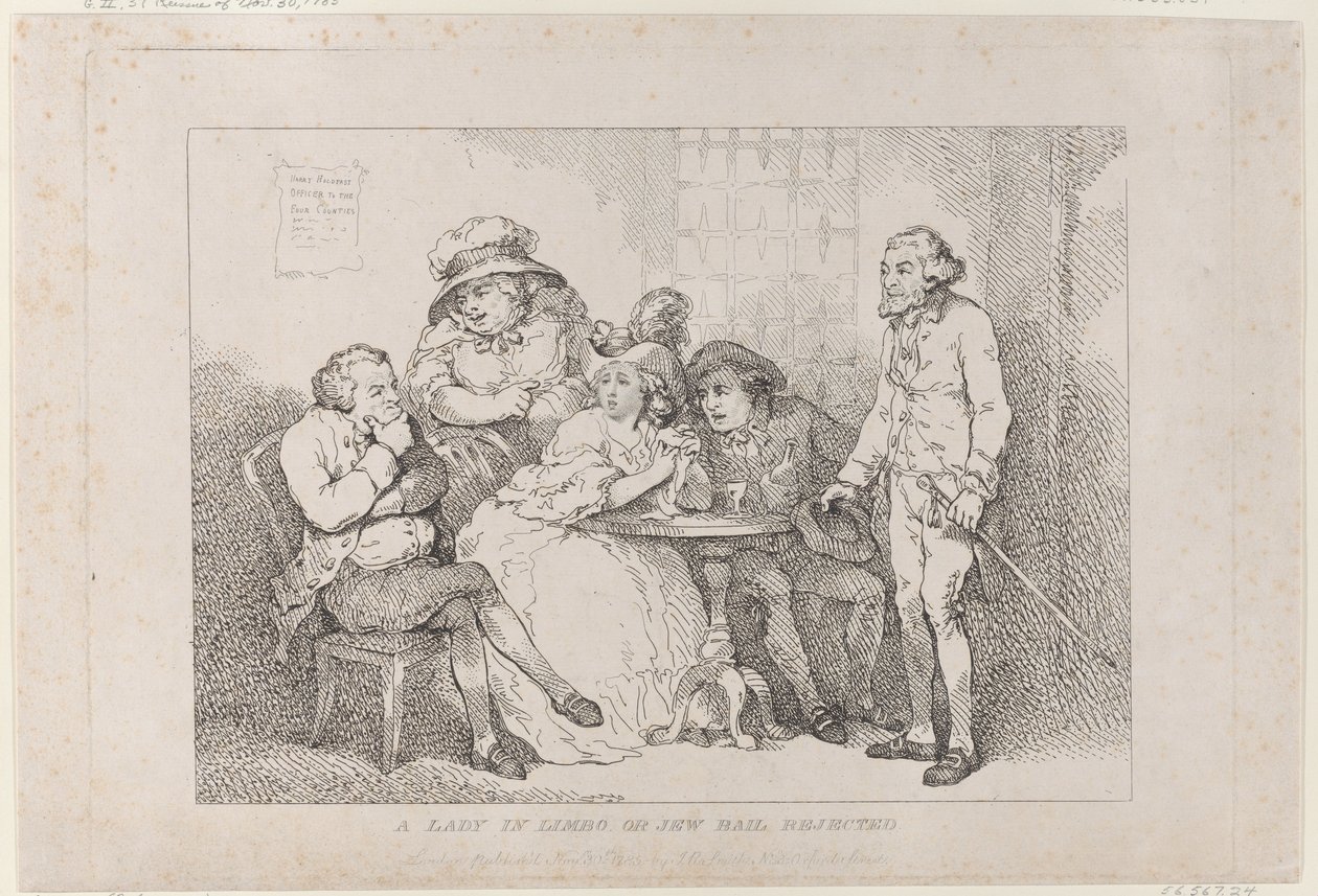 A Lady in Limbo, or Jew Bail Rejected by Thomas Rowlandson