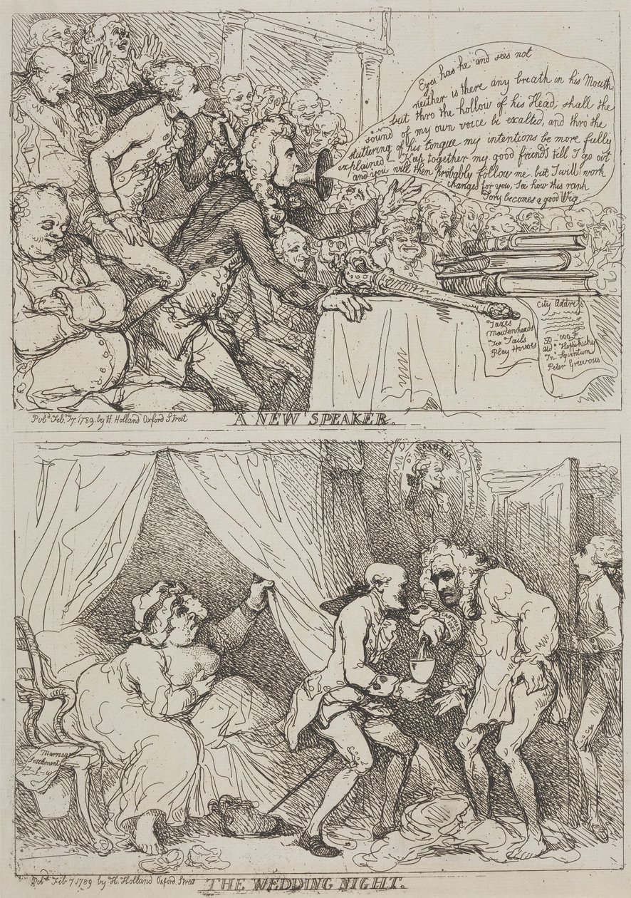A New Speaker - The Wedding Night by Thomas Rowlandson