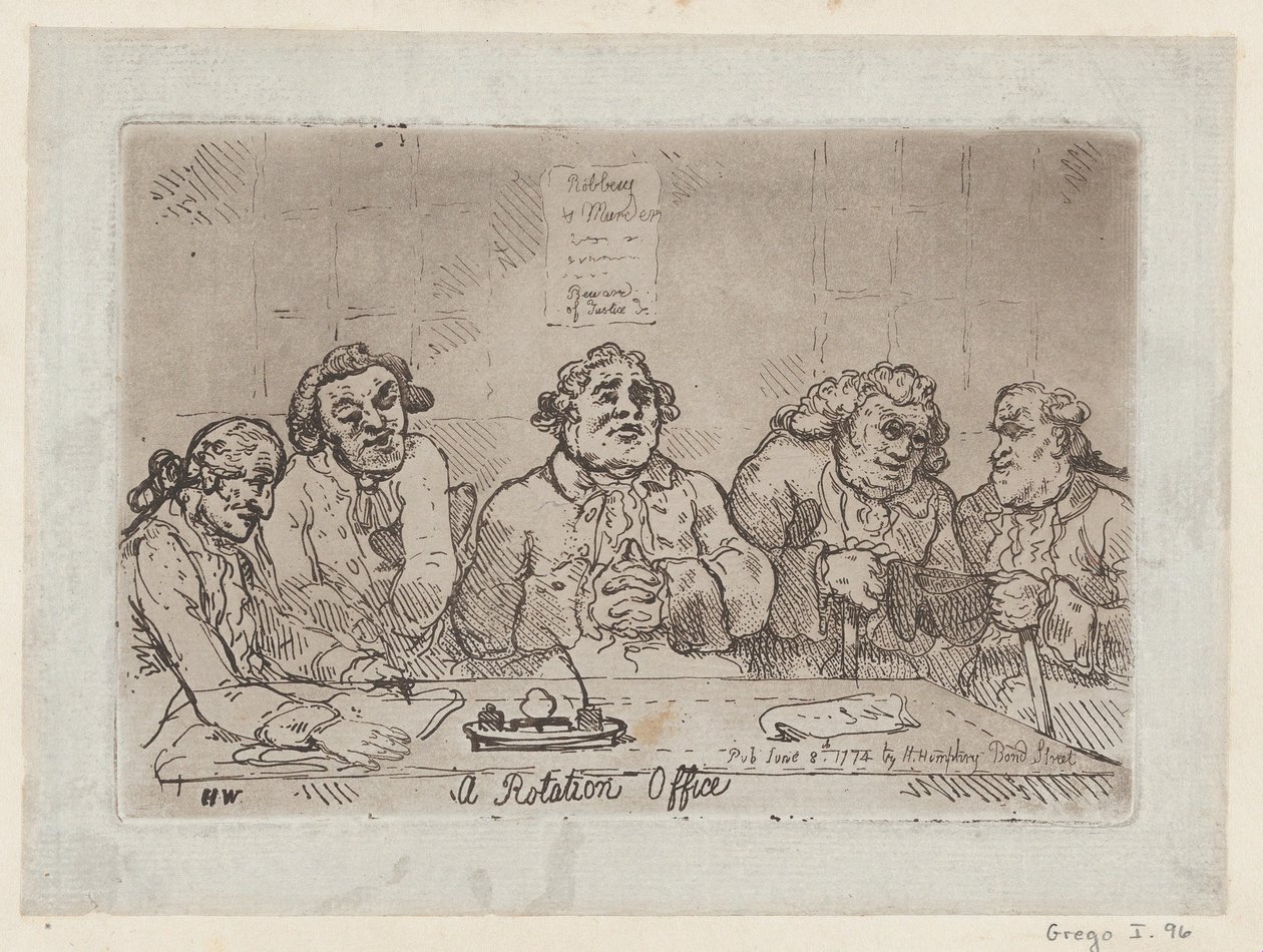 A Rotation Office, June 8, 1774 by Thomas Rowlandson