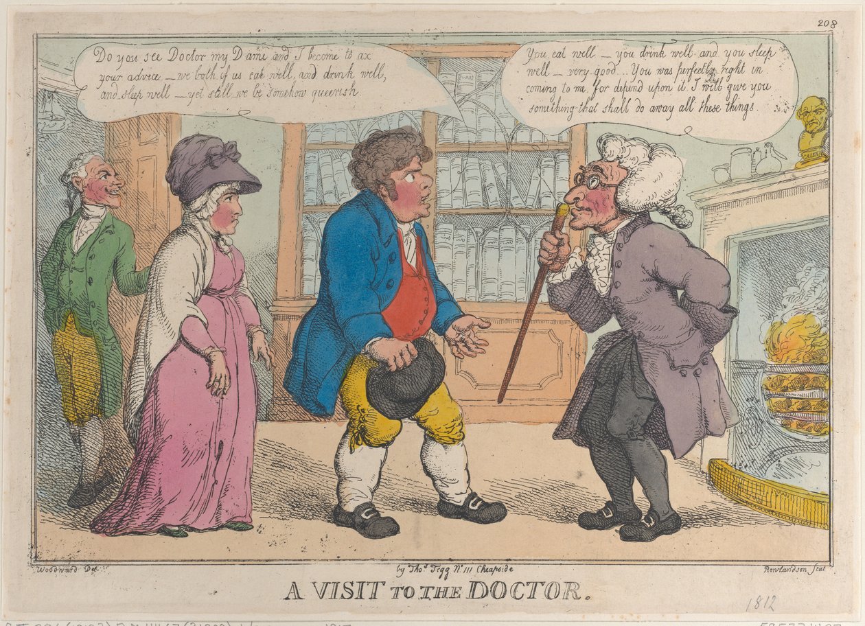 A Visit to the Doctor, 1809-12 by Thomas Rowlandson