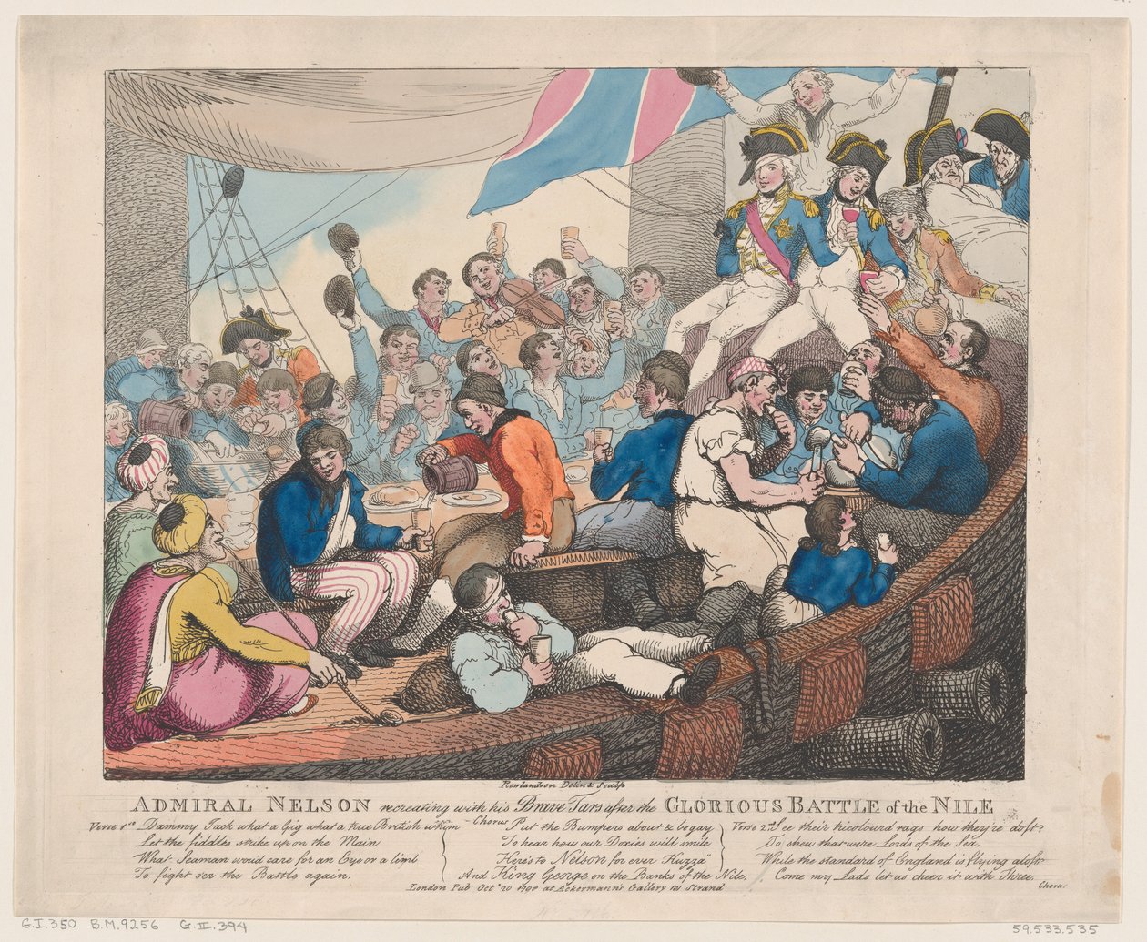 Admiral Nelson Recreating with his Brave Tars after the Glorious Battle of the..., October 20, 1798 by Thomas Rowlandson