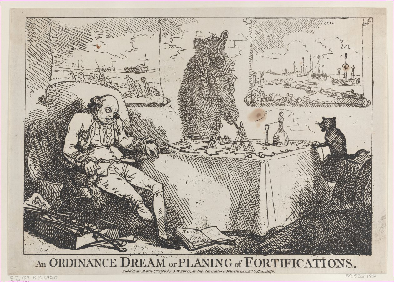 An Ordinance Dream or Planning of Fortifications, March 7, 1786 by Thomas Rowlandson