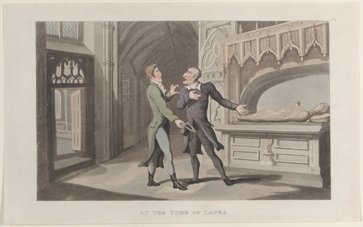 At the Tomb of Laura, from Journal of Sentimental Travels in the Southern Provinces by Thomas Rowlandson