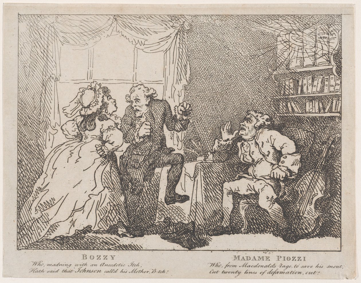 Bozzy and Madame Piozzi Frontispiece, Bozzy and Piozzi by Peter Pindar by Thomas Rowlandson