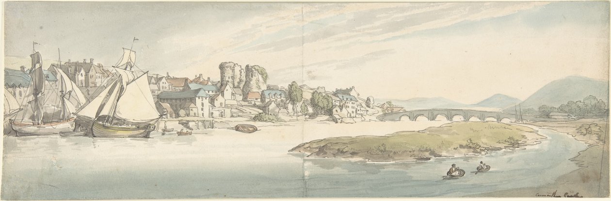 Carmarthen Castle, Wales by Thomas Rowlandson