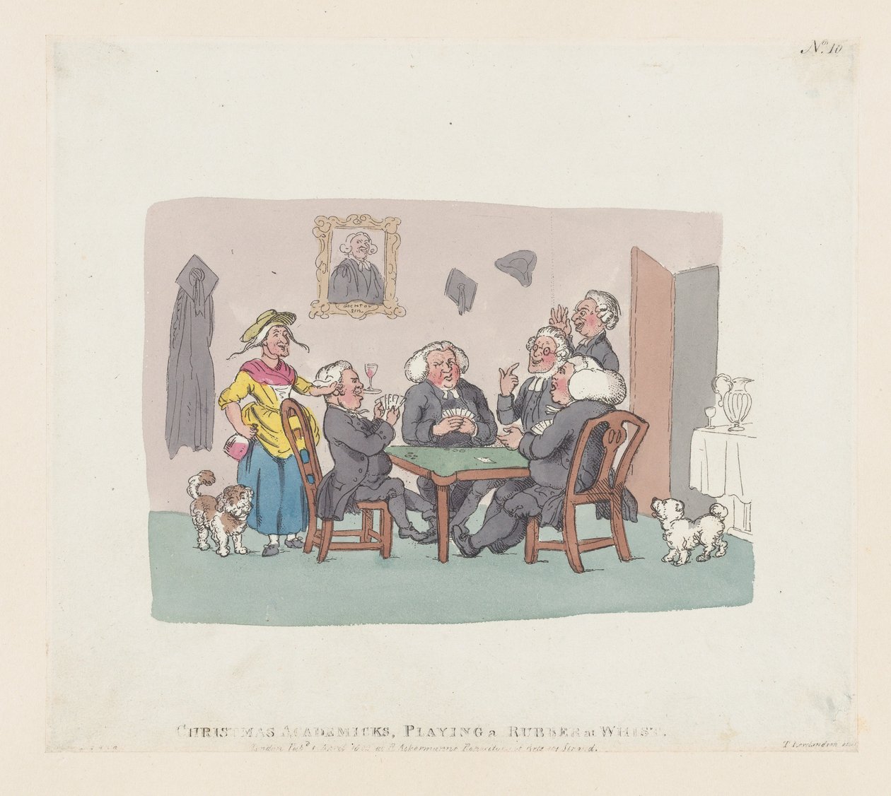 Christmas Academics Playing a Rubber at Whist, April 1, 1803 by Thomas Rowlandson